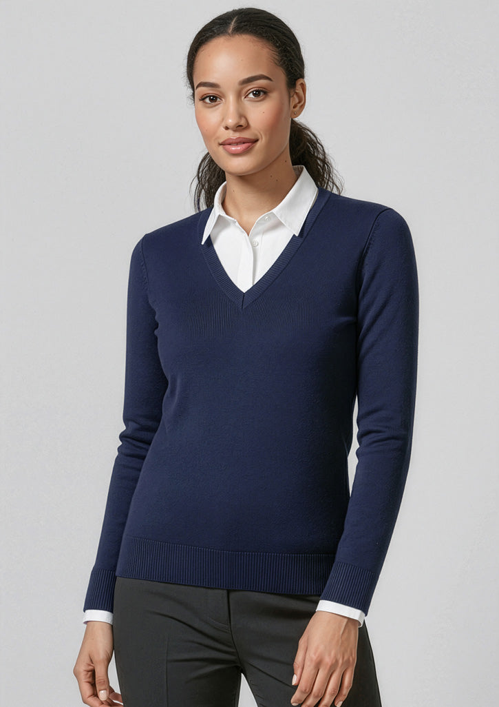 Womens V-Neck Knit Pullover