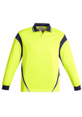 Mens Hi Vis Aztec Long Sleeve Polo