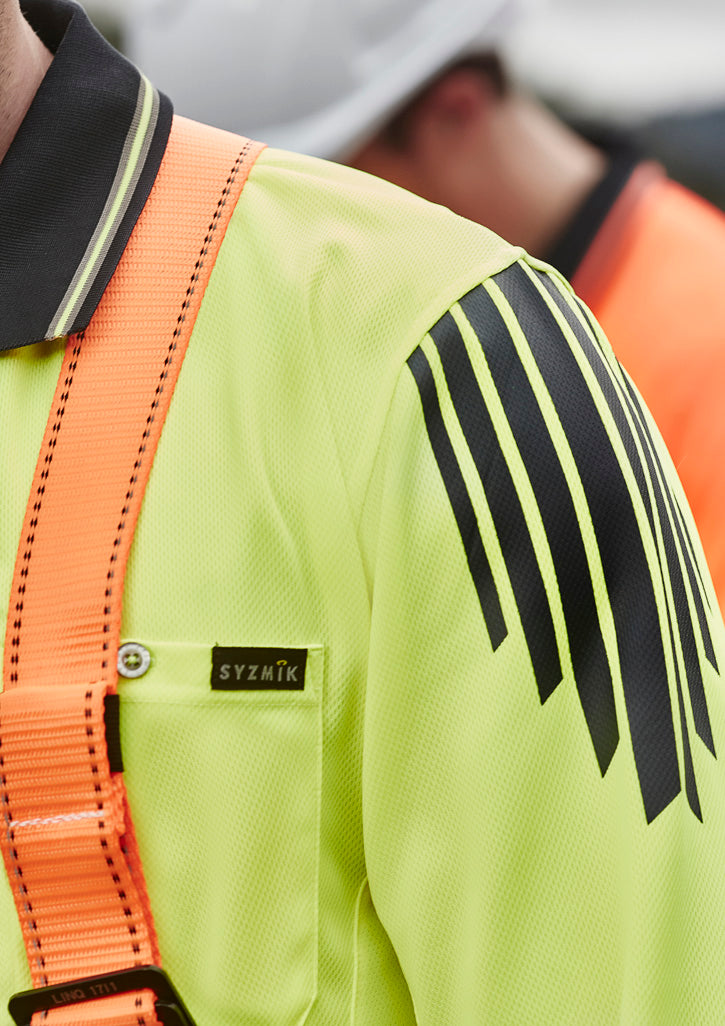 Mens Hi Vis Flux Long Sleeve Polo