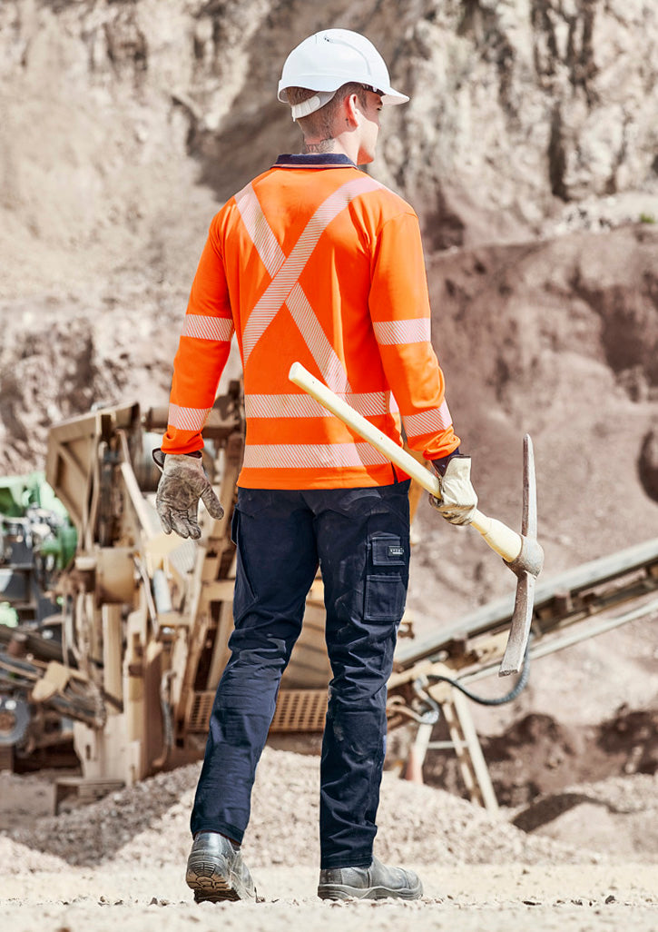 Unisex Hi Vis X Back NSW Rail Long Sleeve Polo