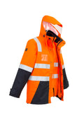 Mens Hi Vis 4 In 1 Waterproof Jacket