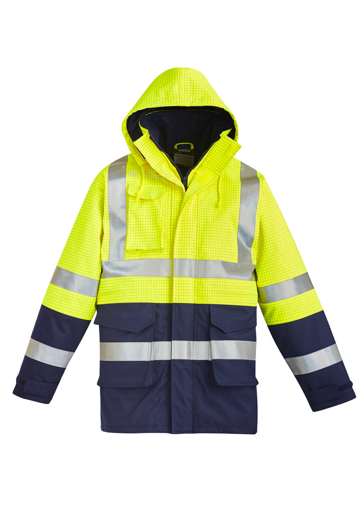 Mens Orange Flame Arc Rated Antistatic Waterproof Jacket